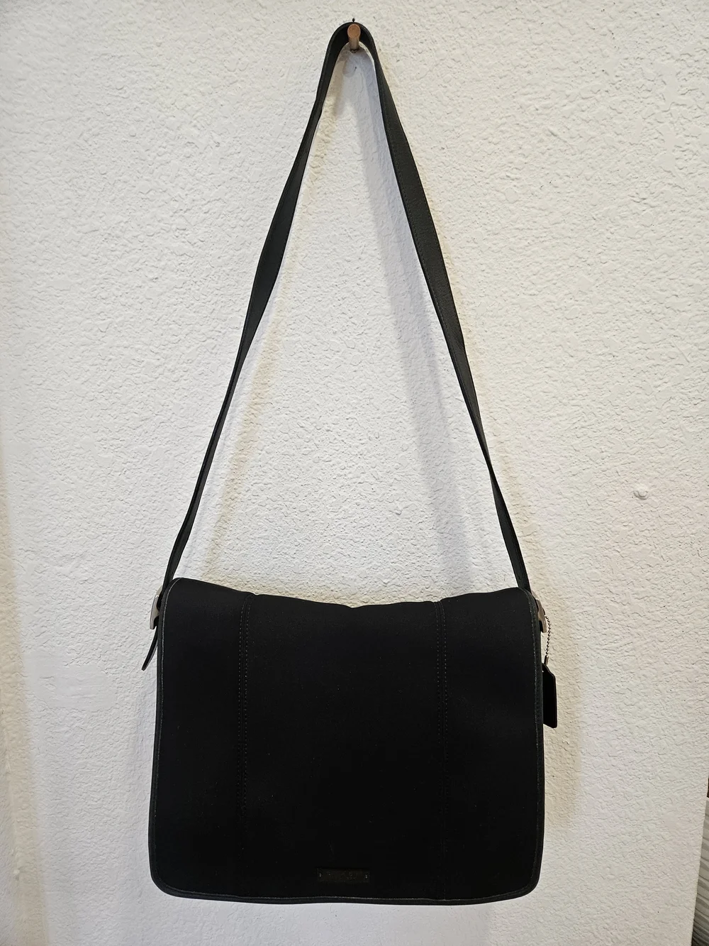 Coach Black Nylon & Leather Crossbody Messenger Bag - Style 6226